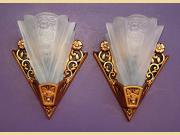 4 Pair Lightolier Art Deco Bungalow Wall Sconces priced per pair