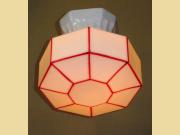 Delightful Red Striped Vintage Shade on White Porcelain Fitter